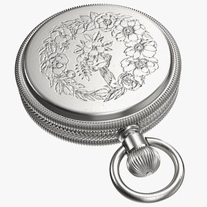 Silver Tiffany Pocket Watch Closed model