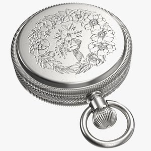 Silver Tiffany Pocket Watch Closed