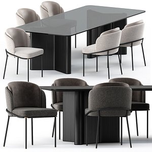FIL NOIR chair and LOU Dining Table