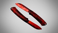 Knife 8 Ruby Red FT With Blood