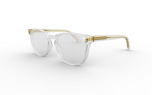Square Sunglasses With Clear Frames 3D model