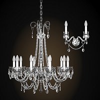 Italamp collezione 262 263 classic chandelier and wall lamp