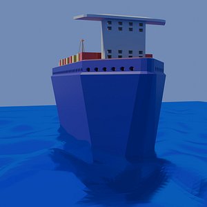 3D Container ship with cargo model