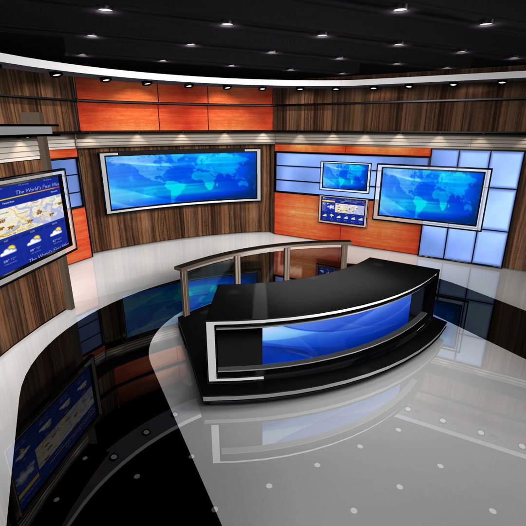 3d American News Studio Model