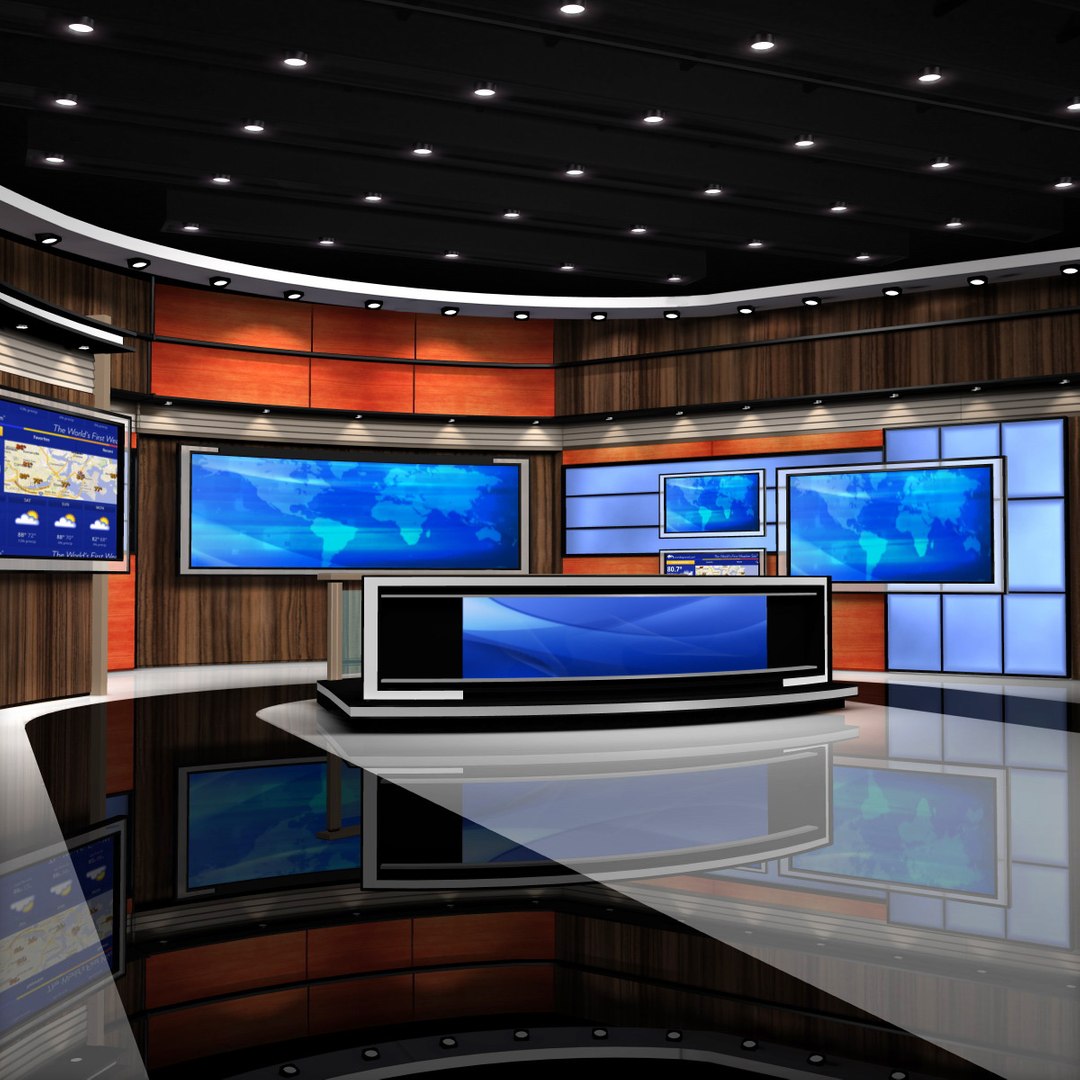 3d American News Studio Model