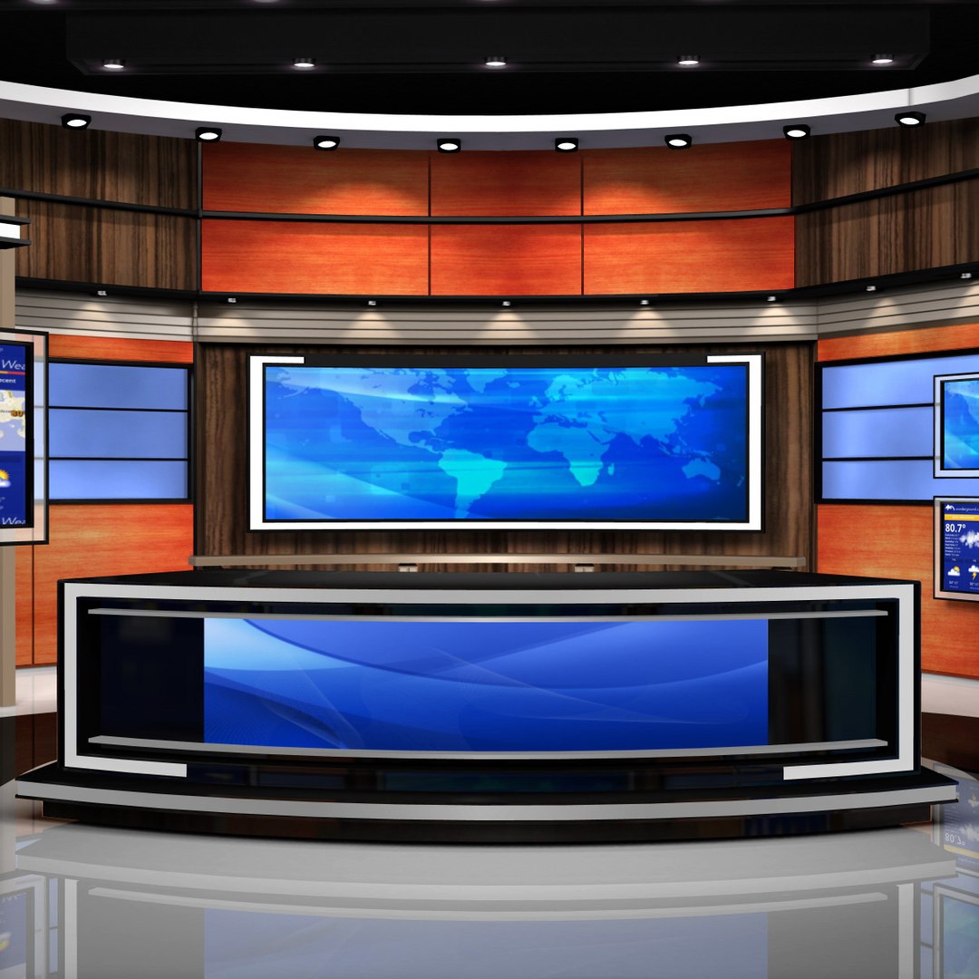 3d American News Studio Model