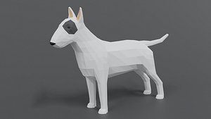 Low Poly Cartoon Bull Terrier