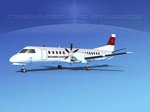 3D cockpit saab 2000