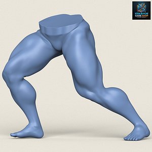 3D Muscular Man Leg Pose 06 model
