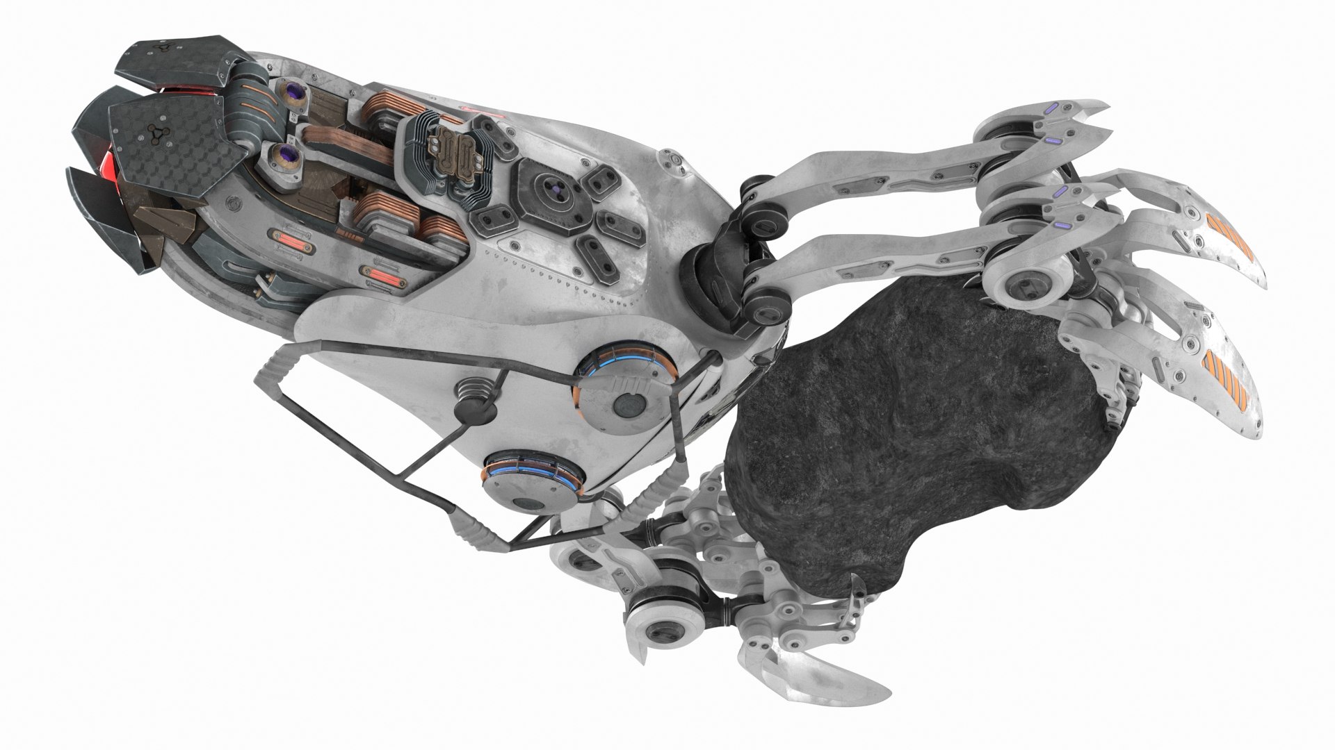 Spaceship Loader With Asteroid 3D Model - TurboSquid 2312627