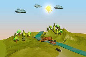 3d model landscape tree scene