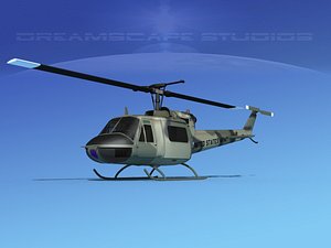 military bell uh-1b iroquois 3D model