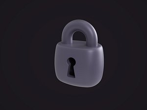 Cartoon Grey Padlock
