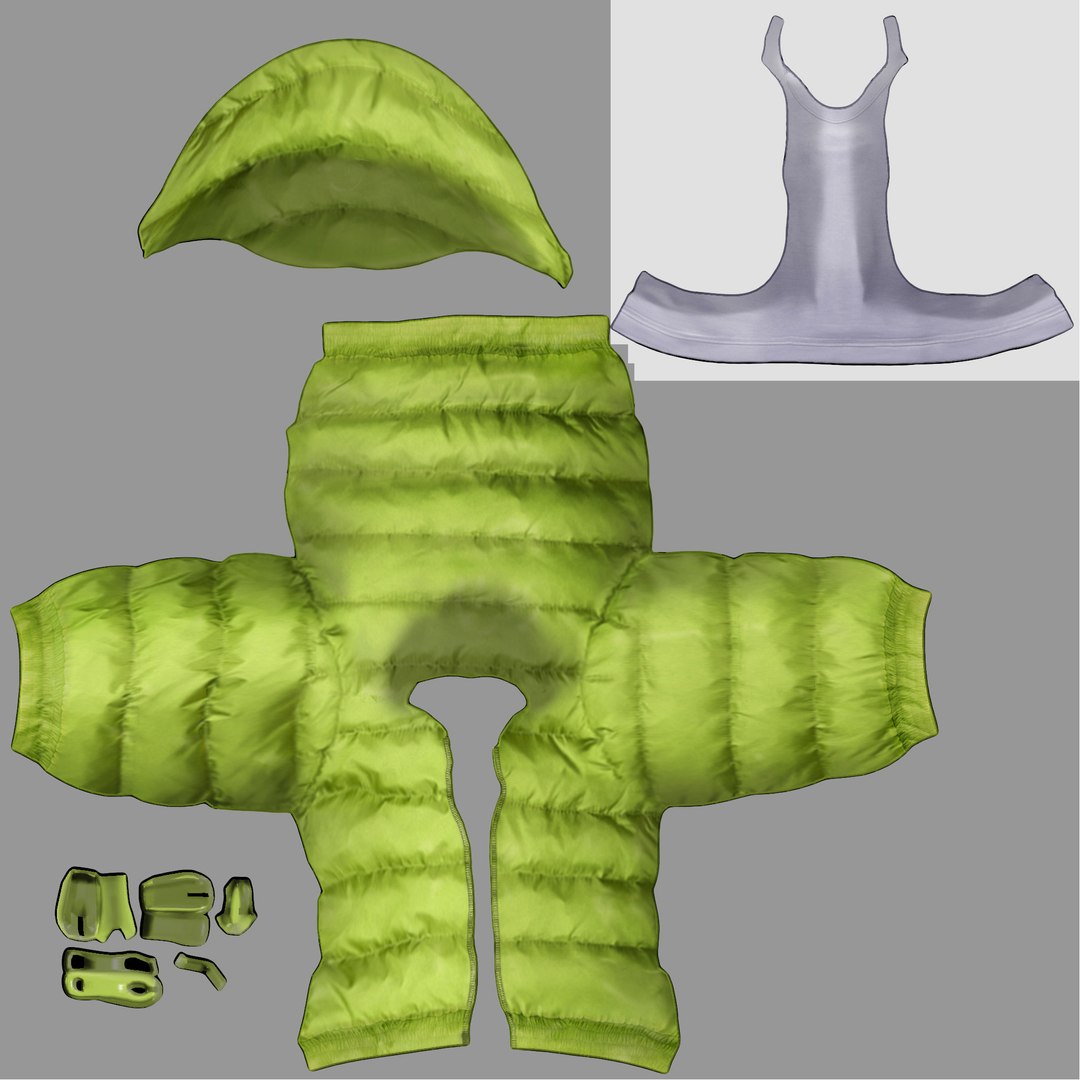 3D Padded Jacket With Pullover - TurboSquid 1806106
