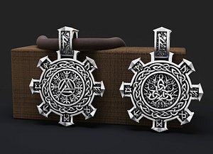 pendant runes symbol printing model