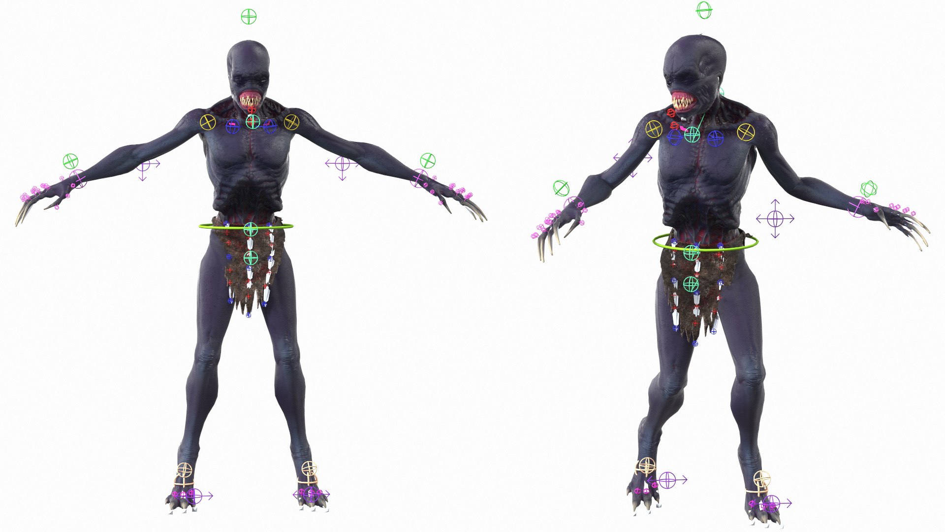 Scary Creature Rigged For Maya 3D - TurboSquid 1718467