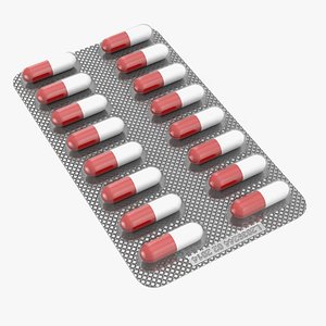 3d model blister pack pills