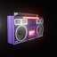 3D Retro Tape Recorder Magnetophone - Game Ready model