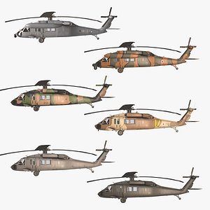 3D model Helicopters Black Hawk UH-60 Collection