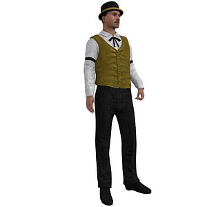 rigged wild west banker 3d max