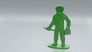 3D model Retro Toy Plastic Space Man Figure