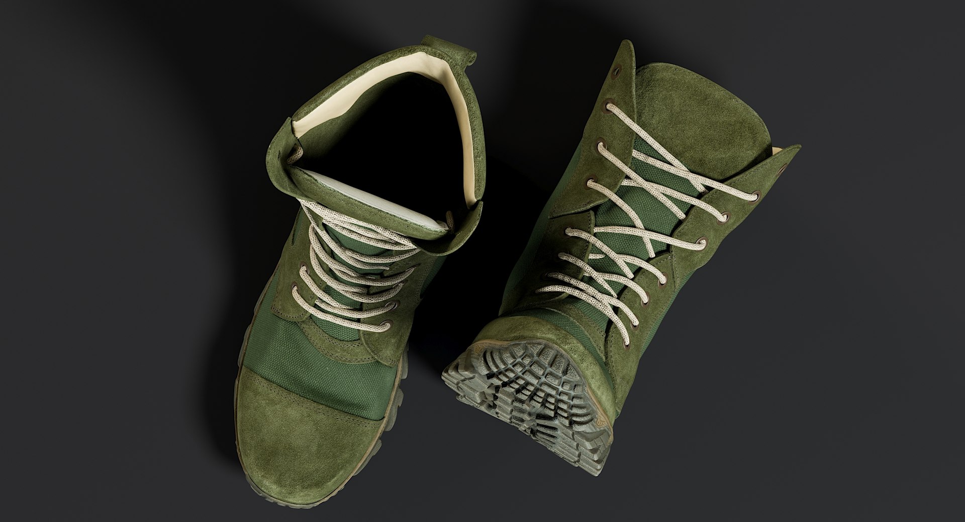 3D realistic military boots green https://p.turbosquid.com/ts-thumb/uV/C37efF/6AkvkyMa/_view05/jpg/1564816798/1920x1080/fit_q87/3618b194e3d6ba07ae75533554834fa9be5cd00a/_view05.jpg