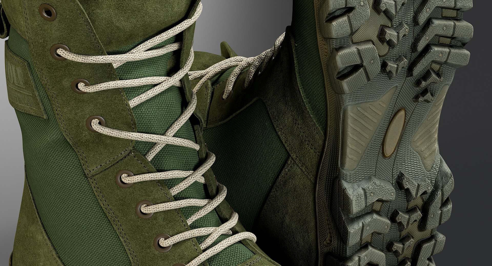 3D realistic military boots green https://p.turbosquid.com/ts-thumb/uV/C37efF/KzD07UEK/_view06/jpg/1564816798/1920x1080/fit_q87/78f8566bb44ebc3add49602999ca56840ff196fd/_view06.jpg