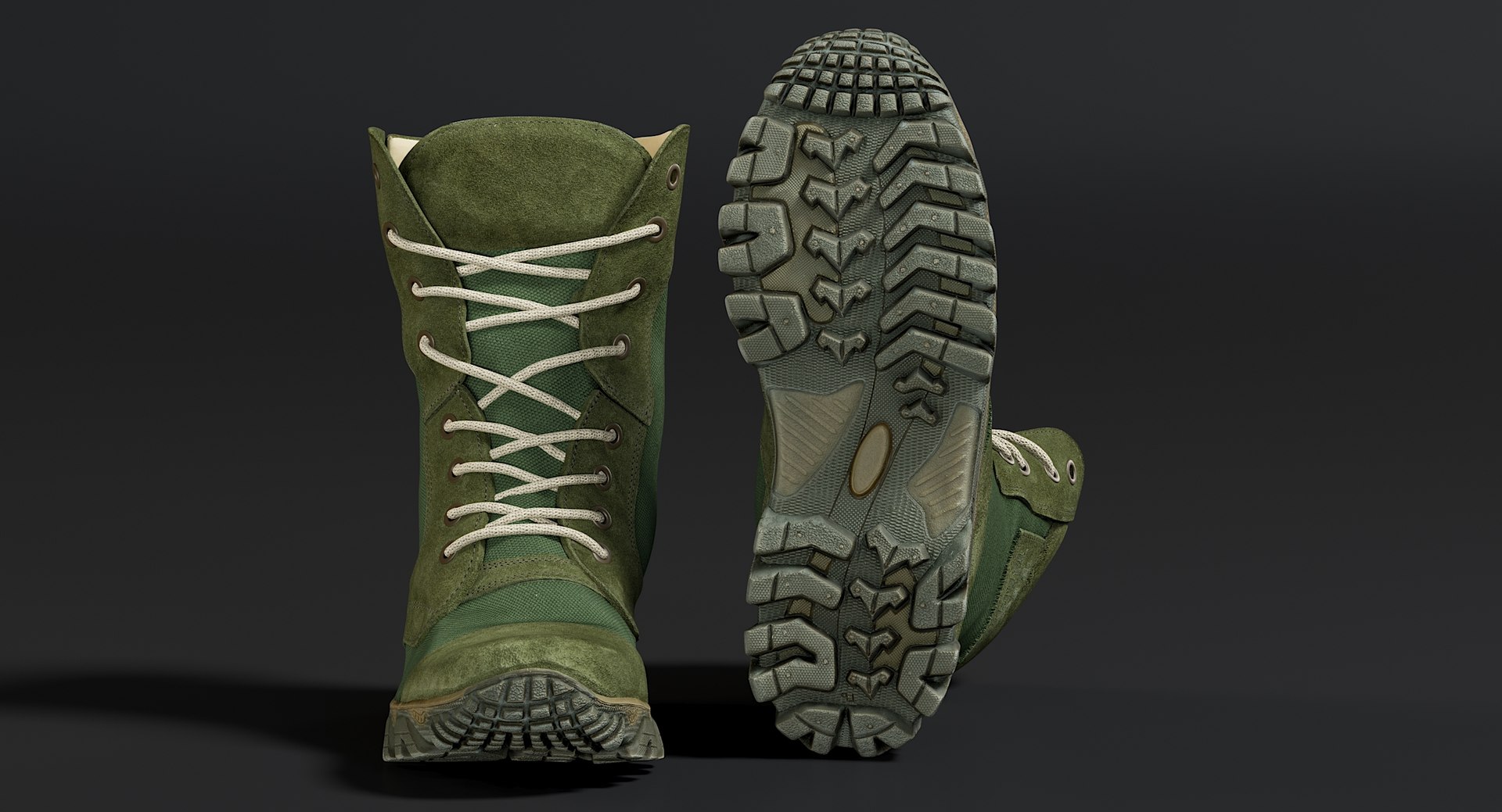 3D realistic military boots green https://p.turbosquid.com/ts-thumb/uV/C37efF/SiGh9W2H/_view07/jpg/1564816798/1920x1080/fit_q87/021386b8579b536a74abadbcb297cc80871ec2c9/_view07.jpg