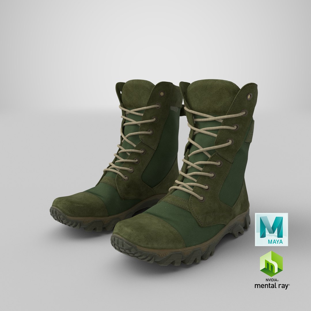 3D realistic military boots green https://p.turbosquid.com/ts-thumb/uV/C37efF/lsxktqp3/stemcell_maya_mental_ray_render/png/1566413345/1920x1080/fit_q87/297ca896da881f2f1bf7072f0e71d0161a84bf89/stemcell_maya_mental_ray_render.jpg