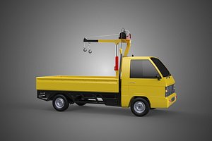 SMALL MINI COMPACT PICKUP TRUCK WINCH HOIST HYDRAULIC CRANE JIB 3D model