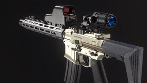 AAC Honey Badger Assault Rifle 3D model