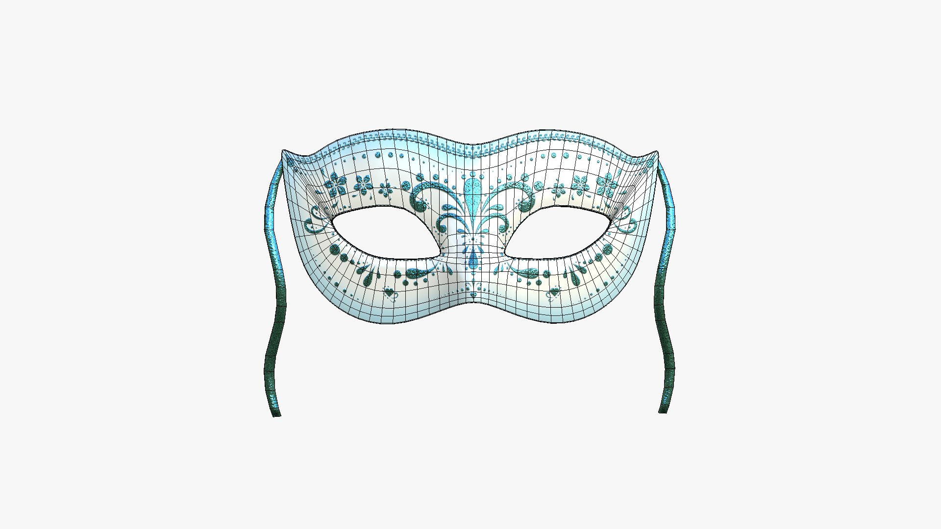 3D model Carnival Mask C10 White Blue - Costume Character Design ...