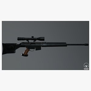 Hk Psg1 sniper riffle Lowpoly Model Low-poly 3D model 3D model