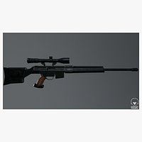 Hk Psg1 sniper riffle Lowpoly Model Low-poly 3D model