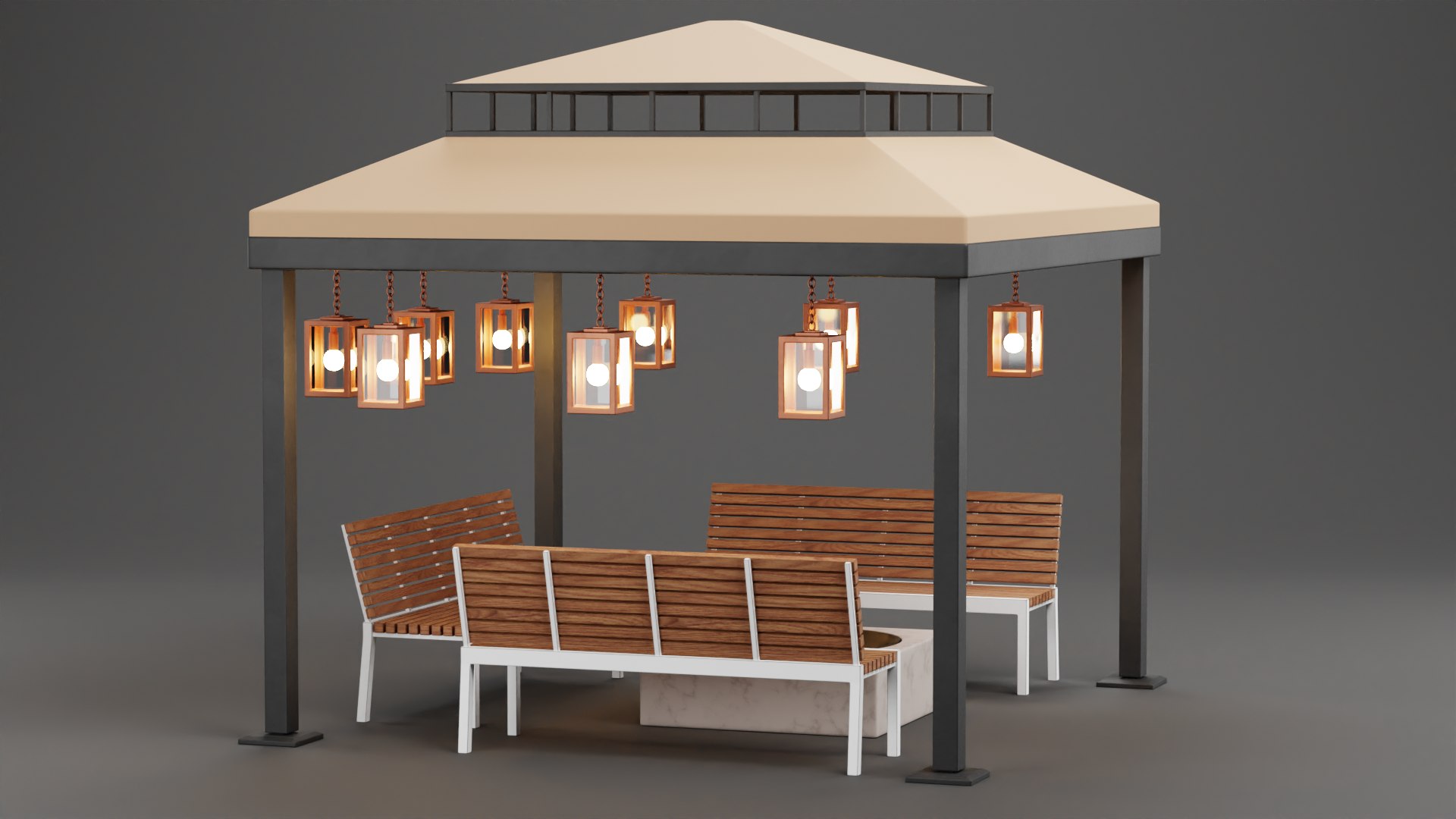 3D Gazebo Setups - Four Types Model - TurboSquid 2121465