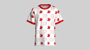 Canada Maple Leaf Pattern Jersey T-Shirt 3D model