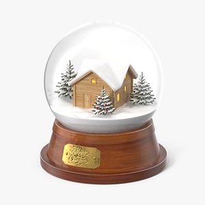 3D christmas snowglobe house snow model