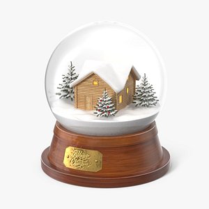 Christmas Snowglobe with House Inside