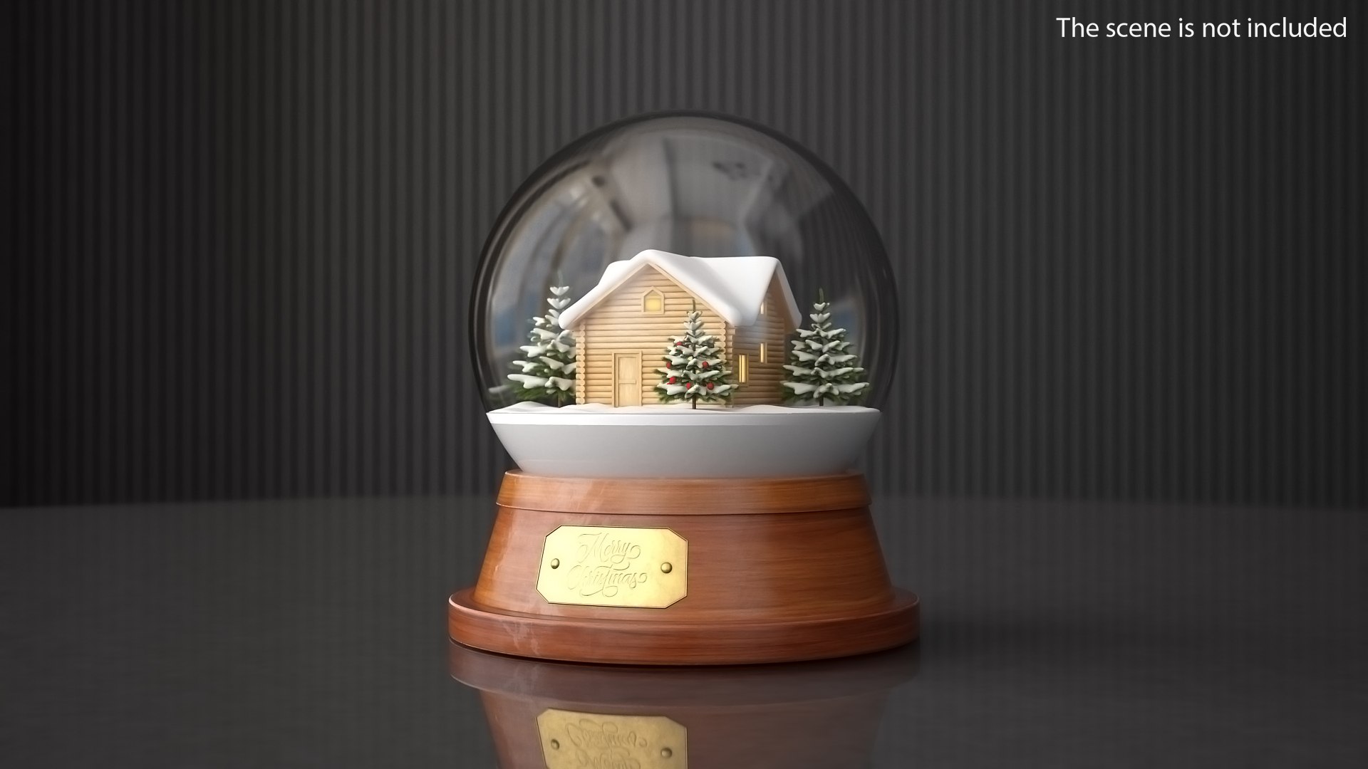 Christmas Snowglobe with House Inside 3D model preview