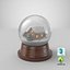 Boule à neige de Noël avec maison à l'intérieur