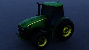 Lowpoly Modern Heavy Agriculture Tractor