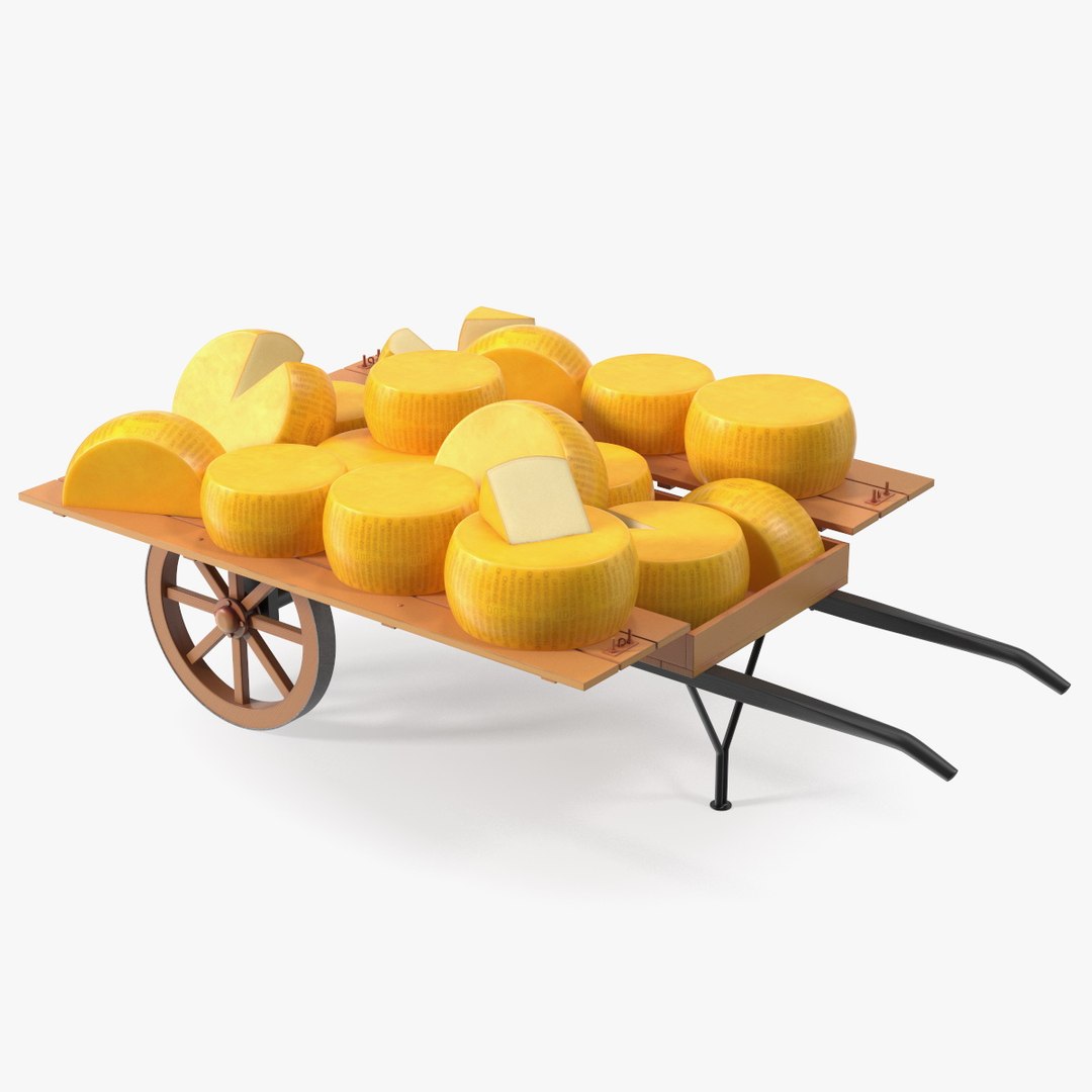 Cheese Trading Cart 3D model preview