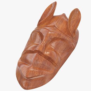 3D African Wood Mask model