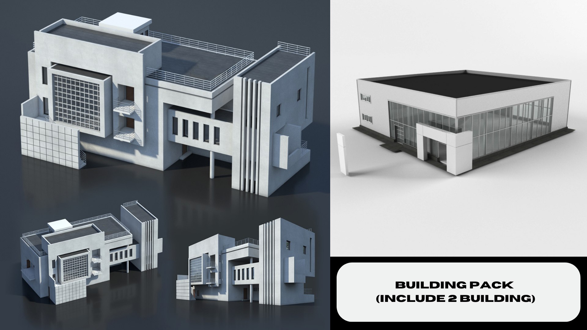 Building pack 2 building 3D model - TurboSquid 2182001