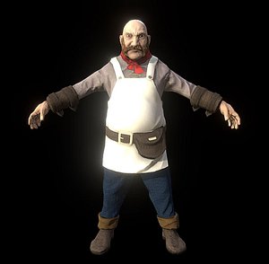 3D model medieval chef