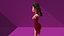 free low poly woman in dress 40
