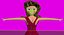 free low poly woman in dress 40