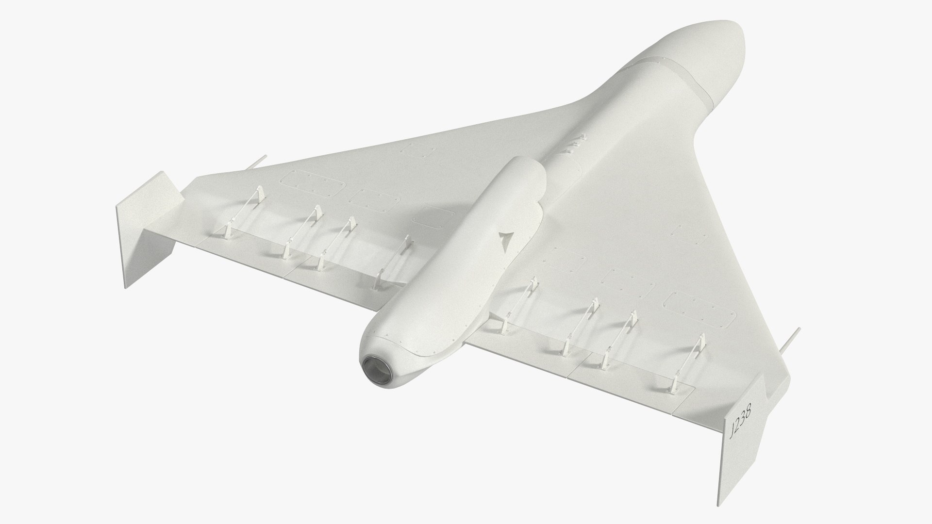 Kamikaze Drone Shahed 238 White Rigged 3D model preview