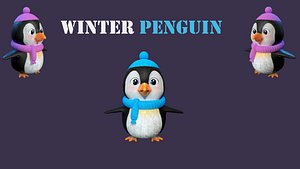 3D Winter Penguin Character model