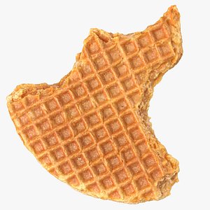 caramel waffle 01 bitten 3D